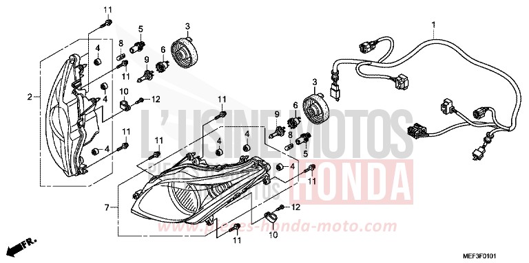 SCHEINWERFER (FJS400D9/FJS400A) von SW-T400 ABS PEARL SUNBEAM WHITE (NHA66) von 2009